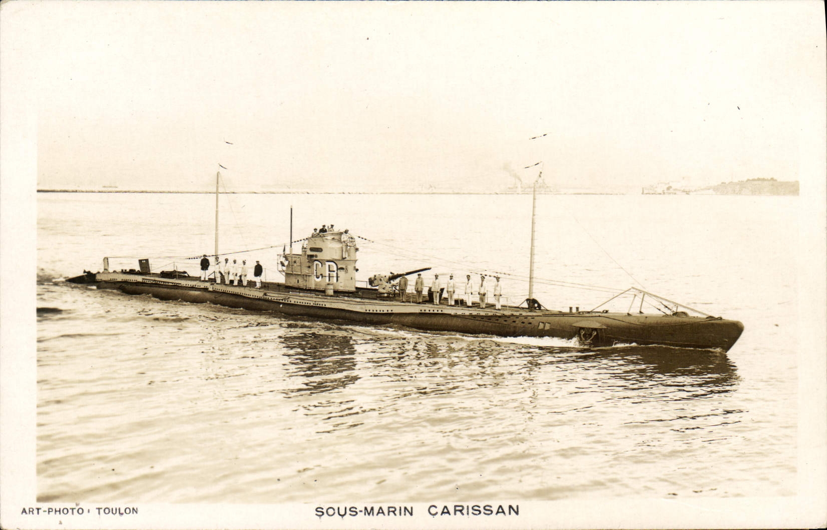 VINTAGE POSTCARD Boat Underwater Submarine Carissan