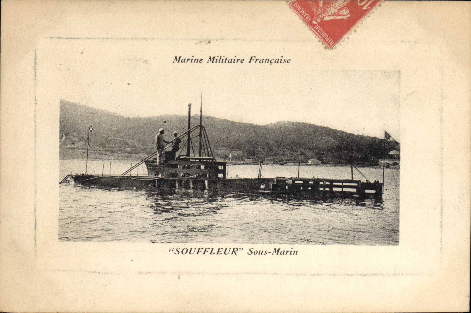 VINTAGE POSTCARD Boat Underwater Submarine Blower