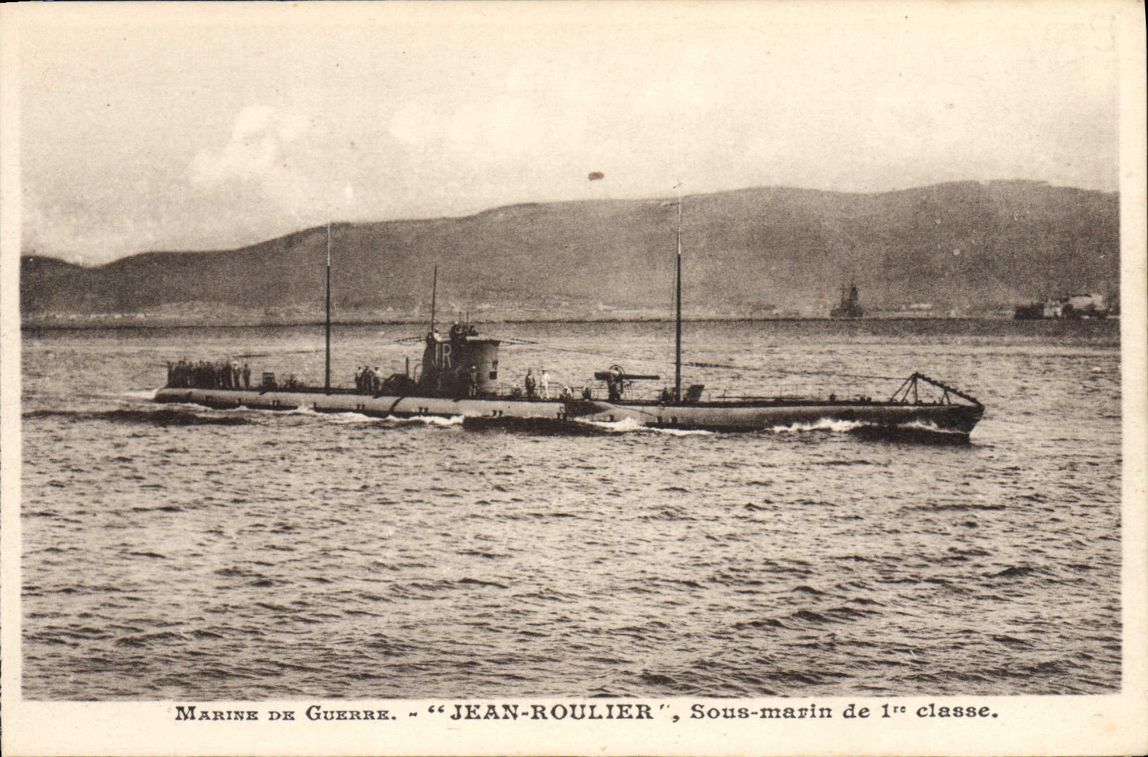 VINTAGE POSTCARD Boat Underwater Submarine Jean Carrier