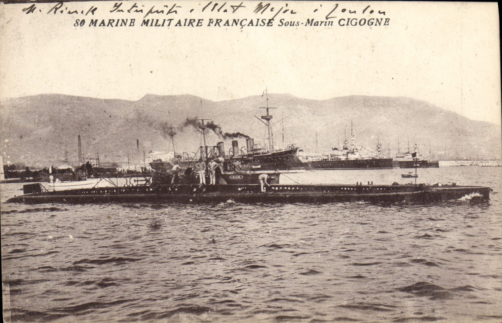CPA Bateau Sous marin Sous-marin Cigogne 