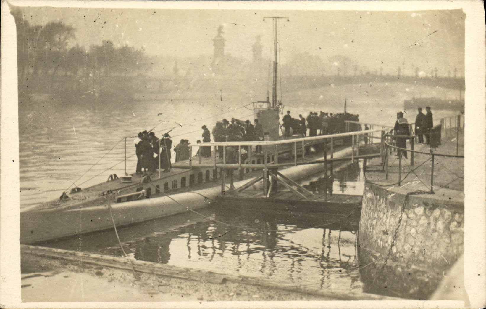 Real photo Paris Bridge Alexandre III Boat Underwater Submarine