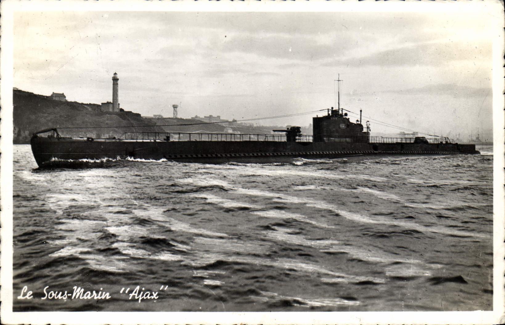 VINTAGE POSTCARD Boat Underwater Submarine Ajax