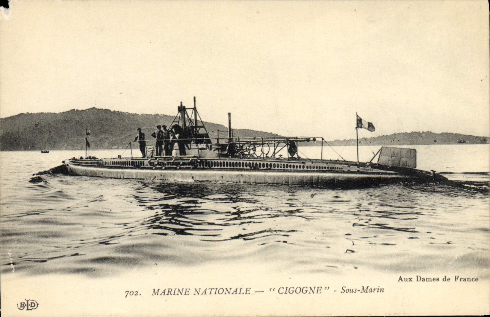 CPA Bateau Sous marin Sous-marin Cigogne 