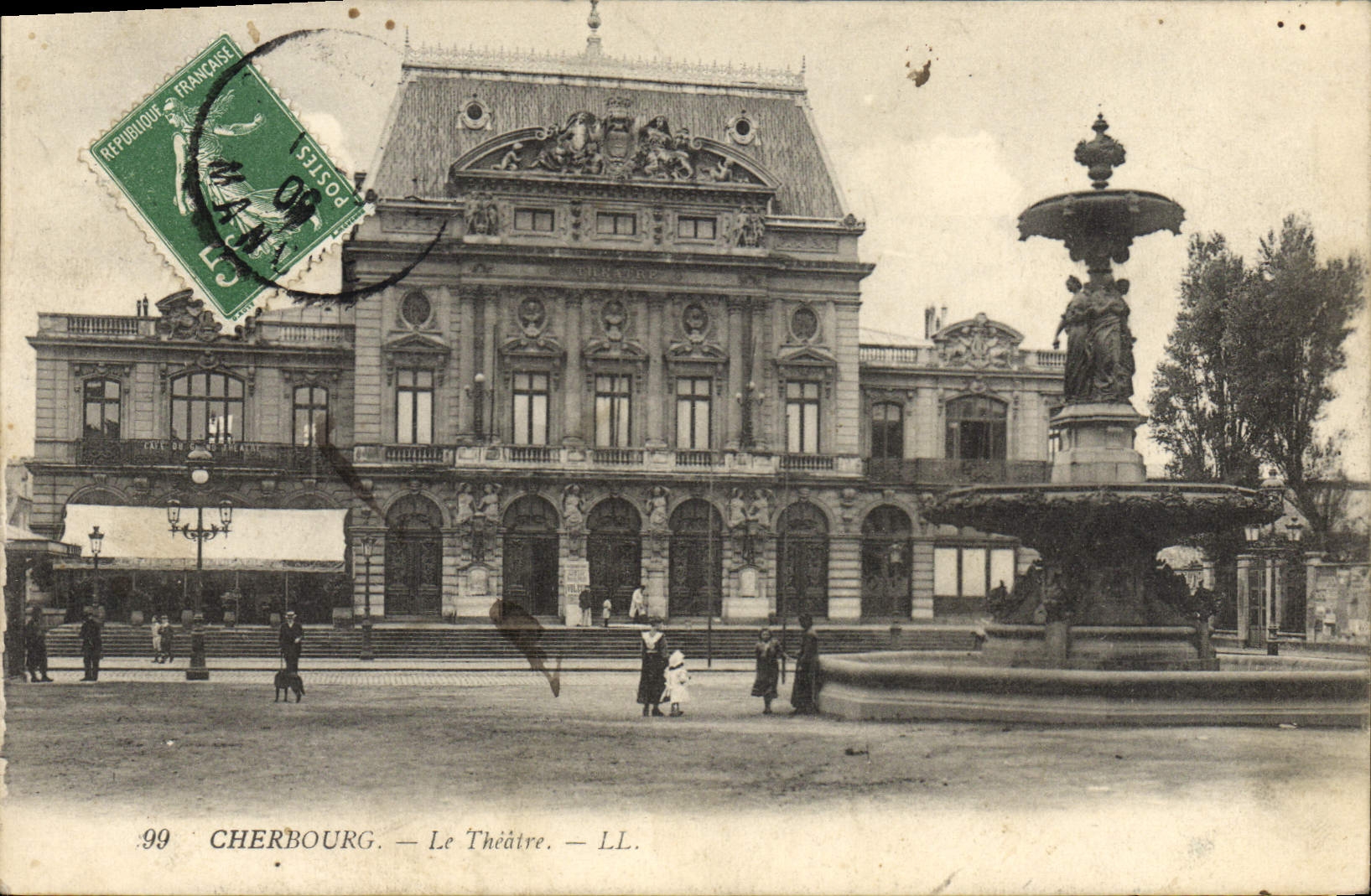 CPA Le theatre Cherbourg 
