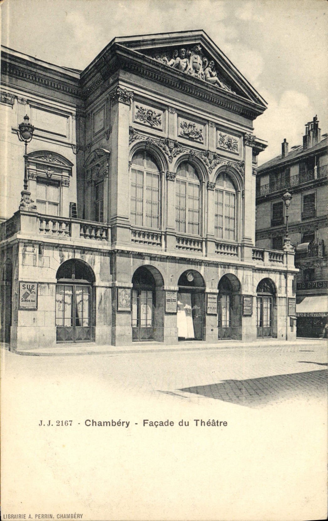 VINTAGE POSTCARD Chambéry Frontage of the theater