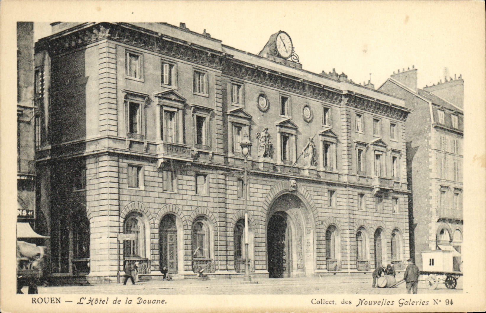 Hotel de Ruán de las aduanas de la POSTAL de la VENDIMIA de las aduanas