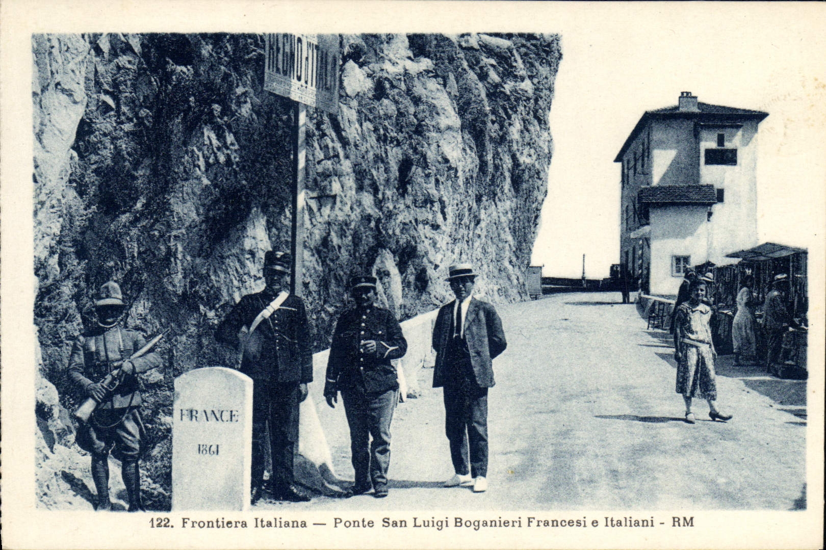CPA Douanes Frontiere italiana Porte San Luigi Boganieri Francesi e italiani