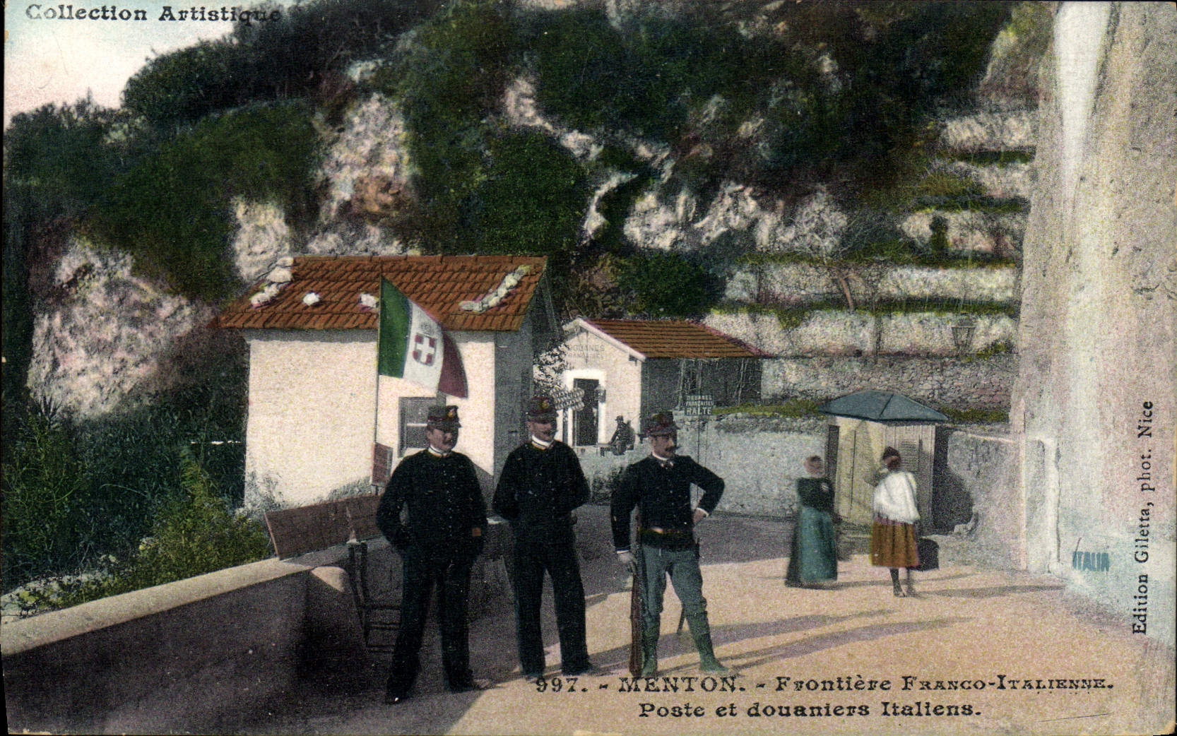La POSTAL Douanes de la VENDIMIA Menton libera los puestos fronterizos y las aduanas italianos italianos