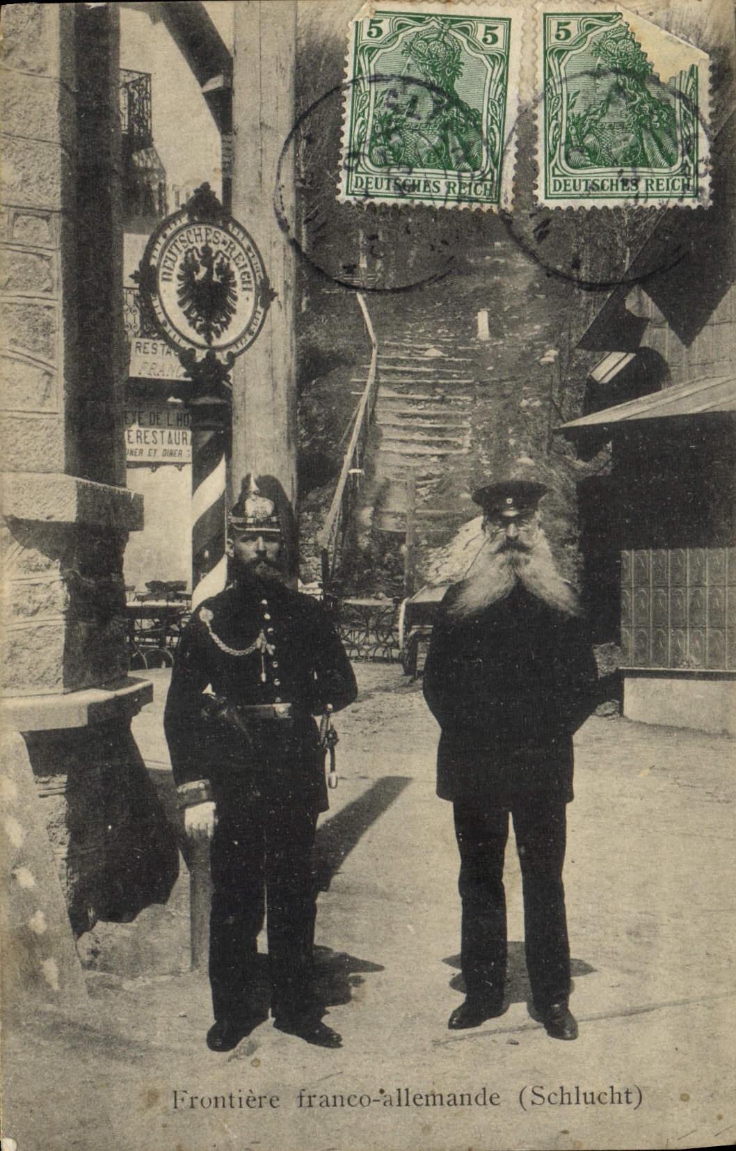 VINTAGE POSTCARD Customs Free German Border Schlucht