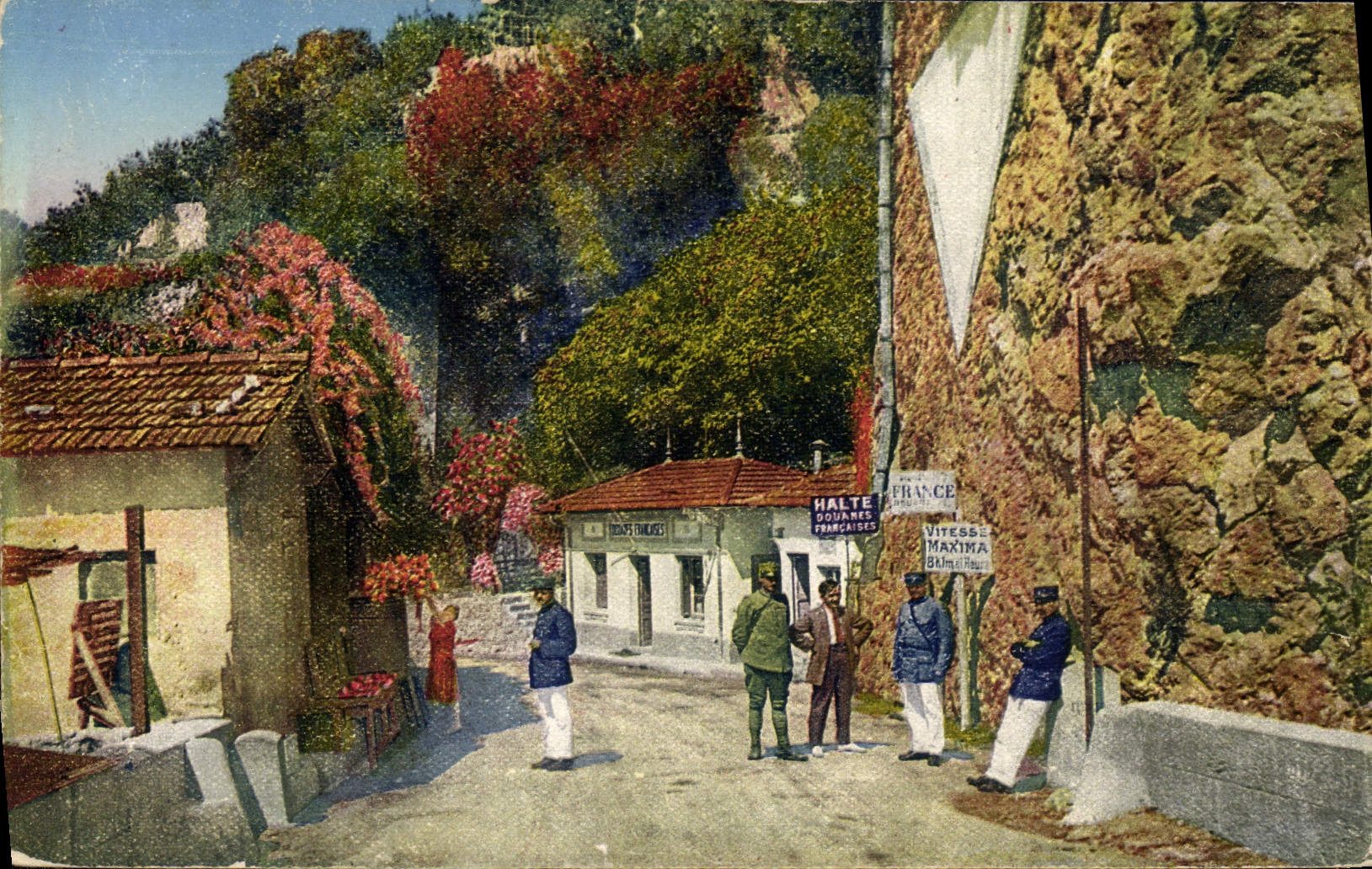 VINTAGE POSTCARD Douanes Grimaldi Vintimiglia Big shot San Luigi