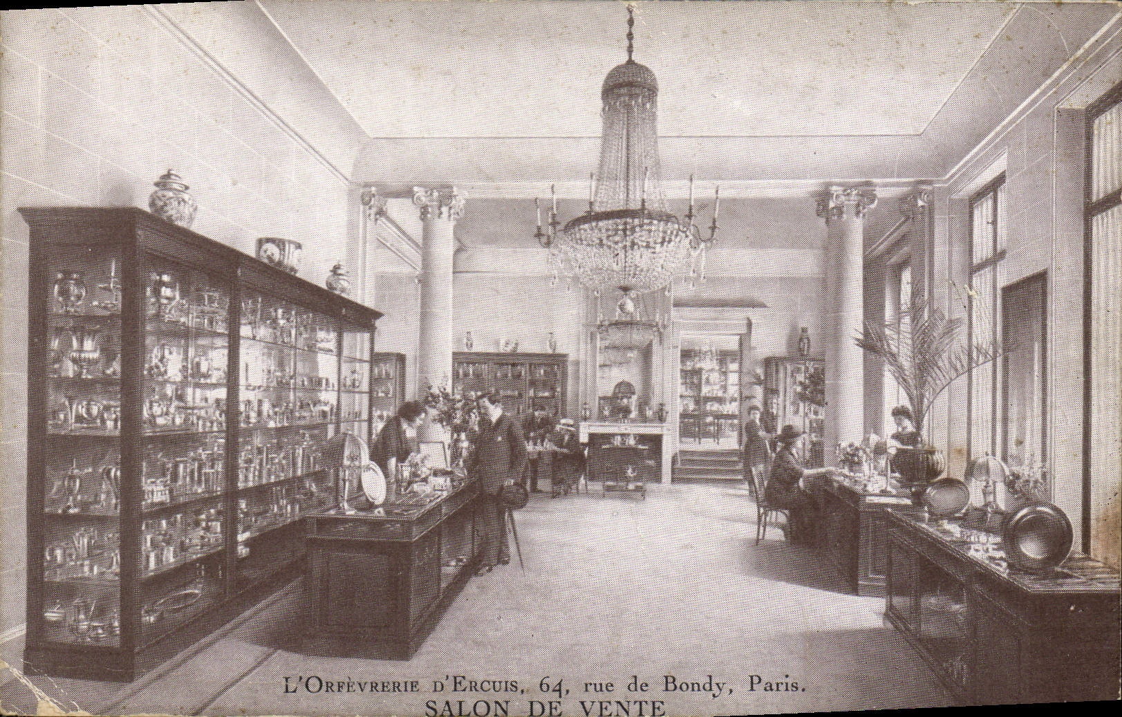VINTAGE POSTCARD the goldsmithery of Ercuis Street of Bondy Paris Living room of sale