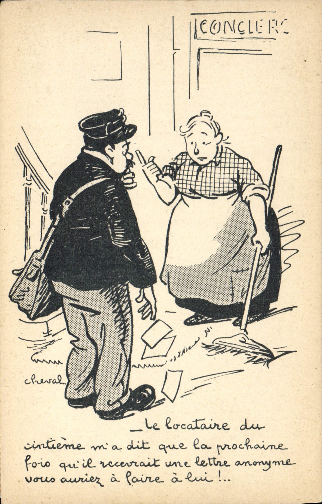 VINTAGE POSTCARD Caretaker