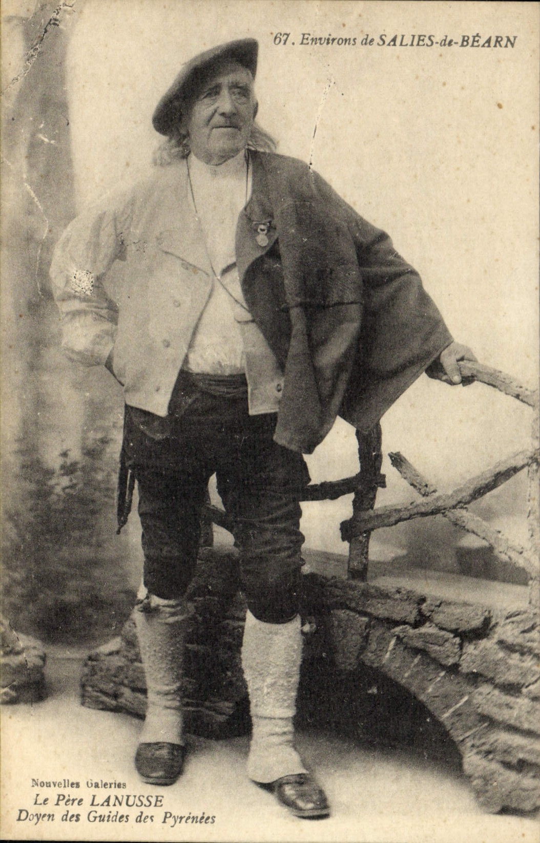 CPA Environs de Salies de Bearn Le pere Lanusse Doyen des Guides des Pyrenee Alpinisme TOP