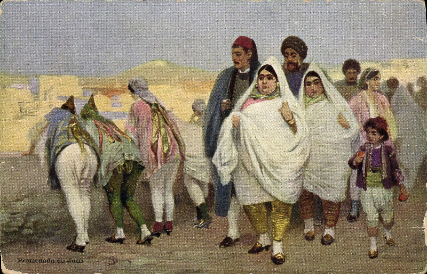 CPA Judaica Juif Judaïca Promenade 