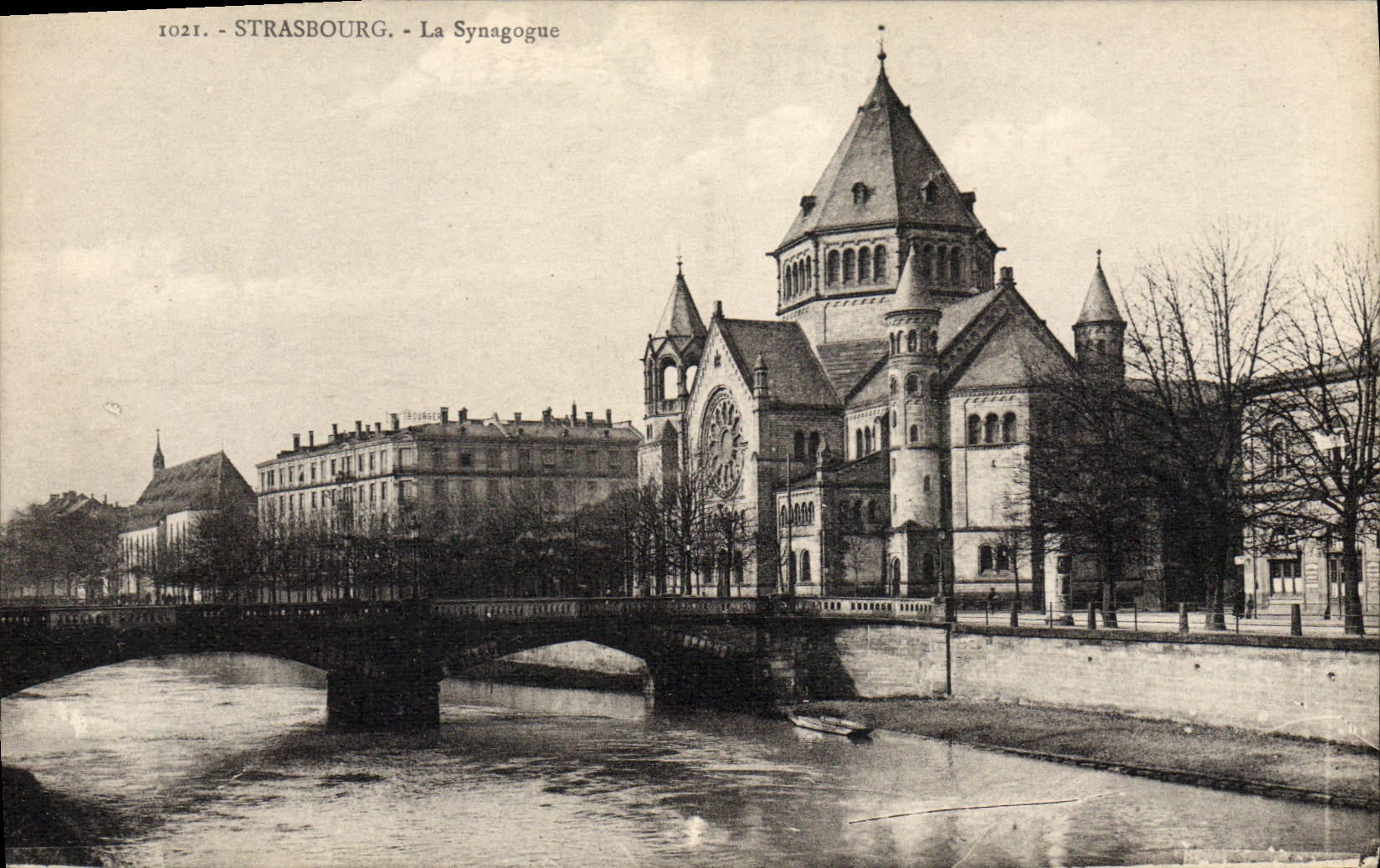 VINTAGE POSTCARD Jewish Judaica Judaïca Strasbourg the synagog