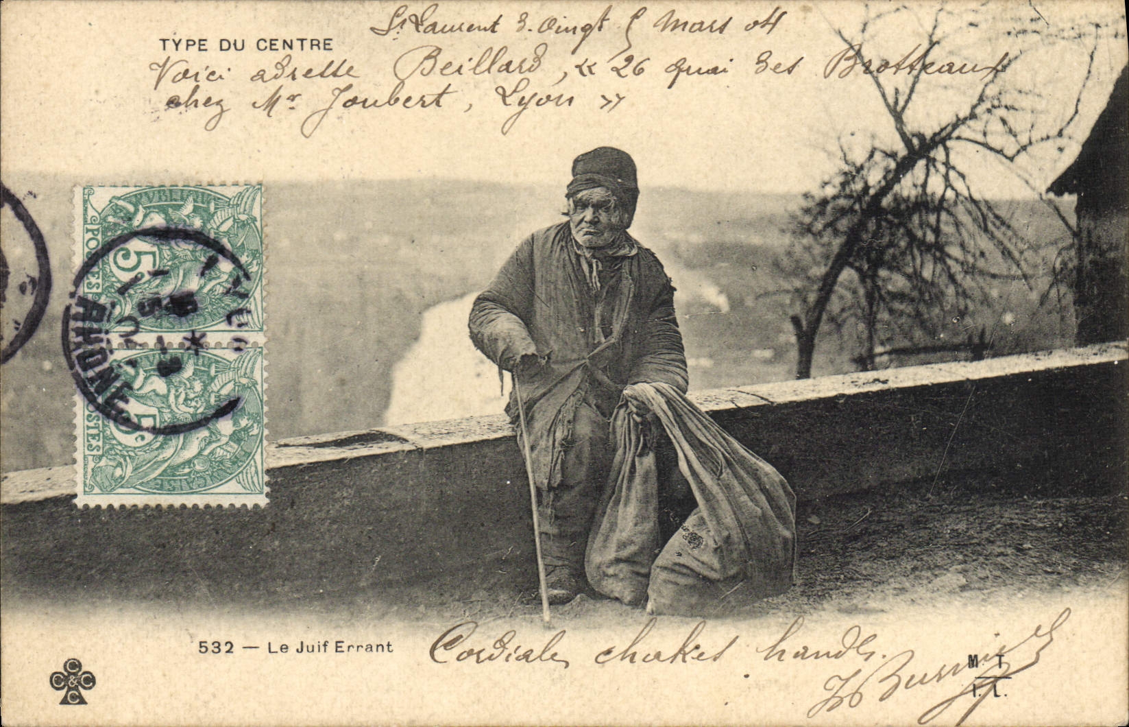 VINTAGE POSTCARD Jewish Judaica Judaïca the wandering Jew