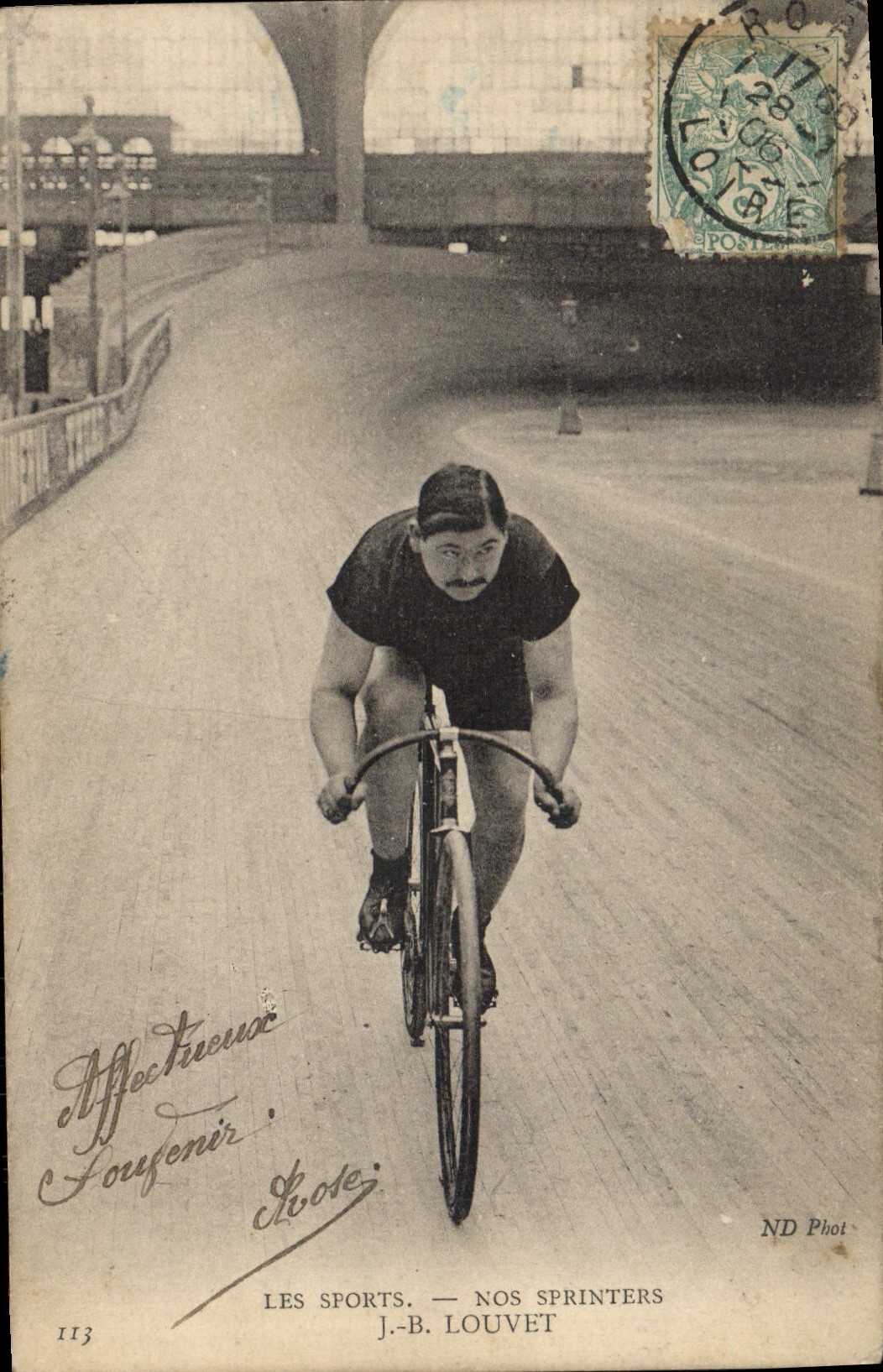 VINTAGE POSTCARD Velo Cycles Cycling Our sprinters JB Louvet