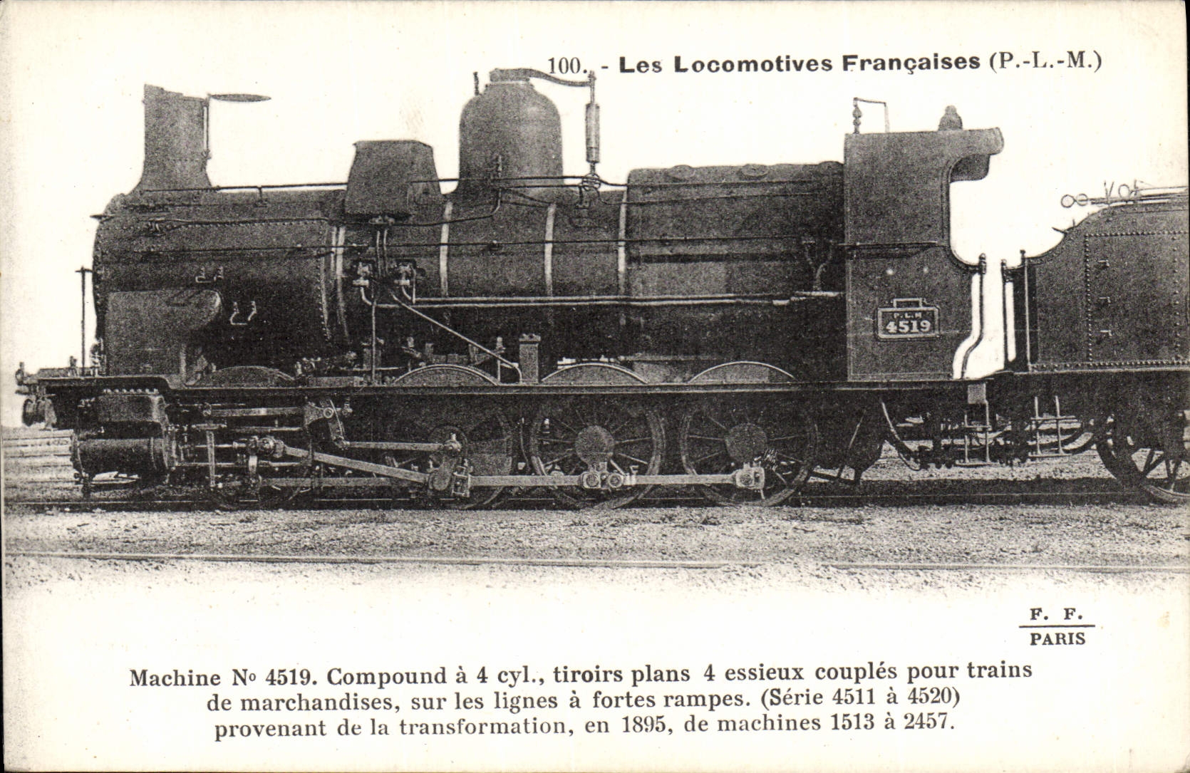 VINTAGE POSTCARD Train Engine Machine 4519