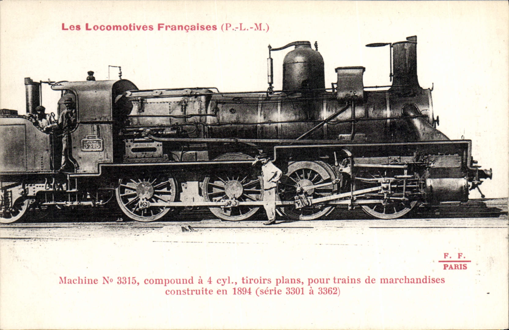 VINTAGE POSTCARD Train Engine Machine 3315