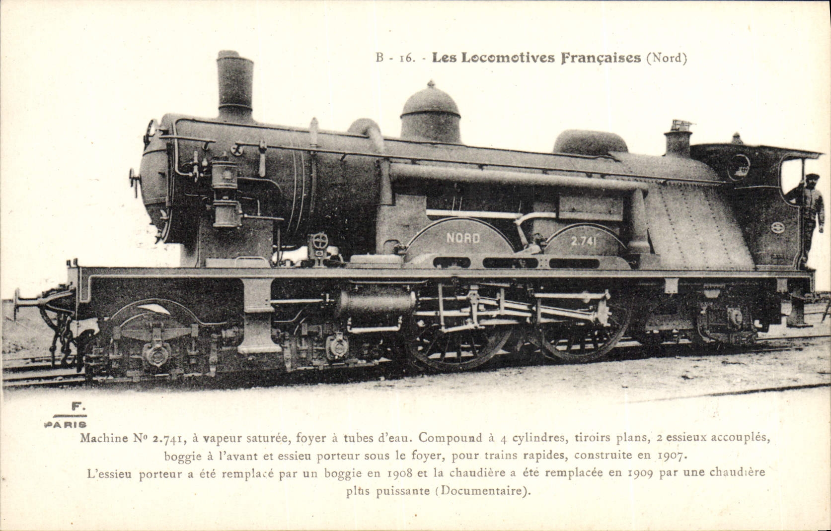 VINTAGE POSTCARD Train Engine Machine 2.741