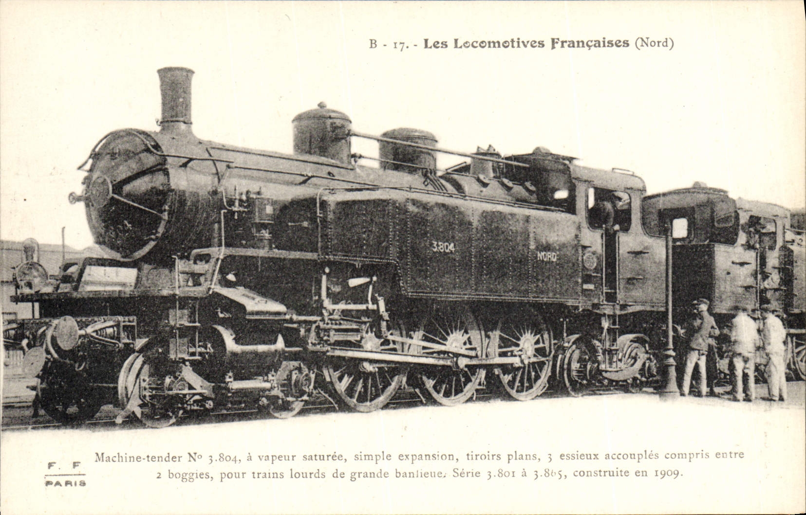 VINTAGE POSTCARD Train Engine Machine Tender 3.804