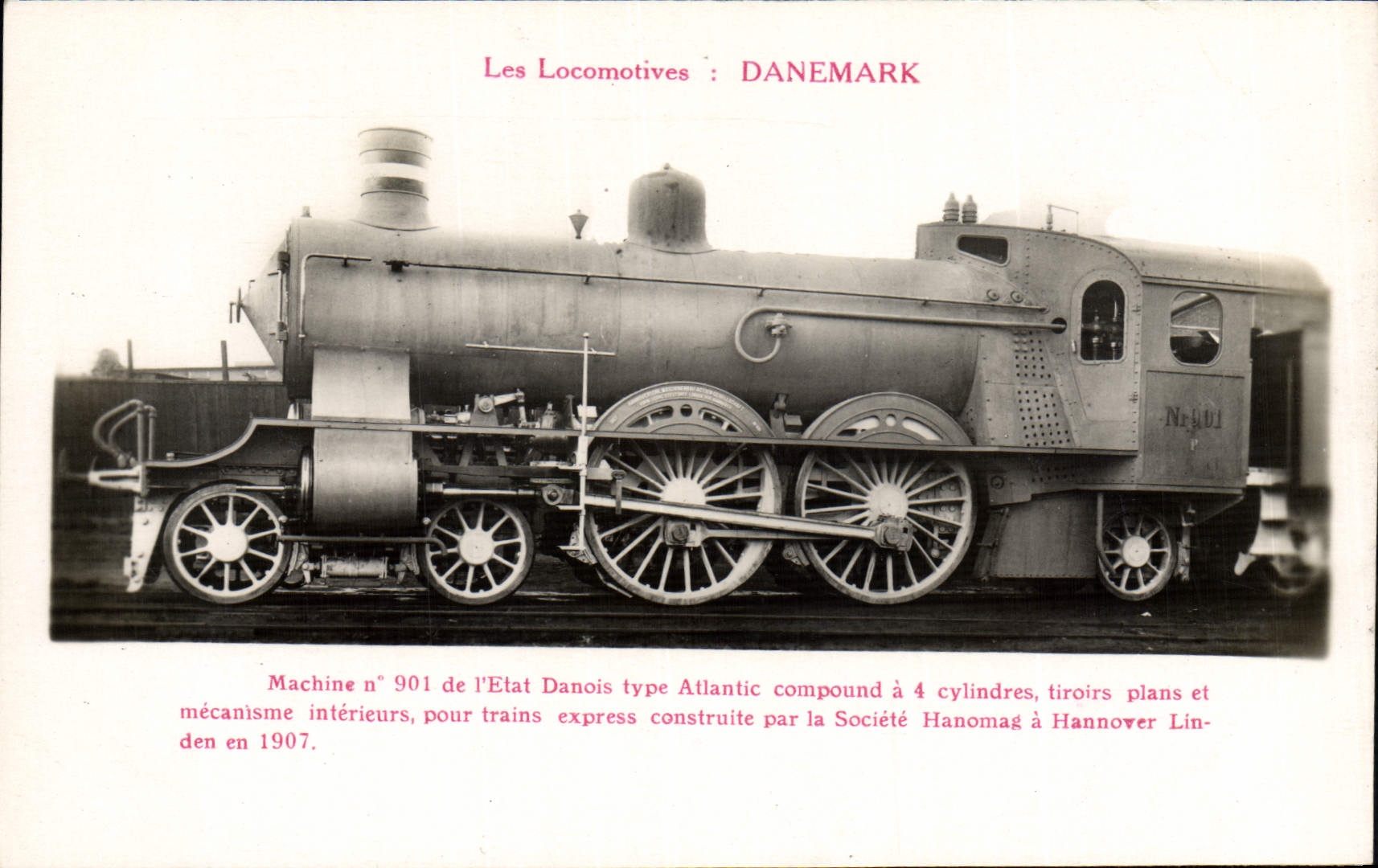 CPA Train Locomotive Danemark Machine 901 Denmark Type Atlantic