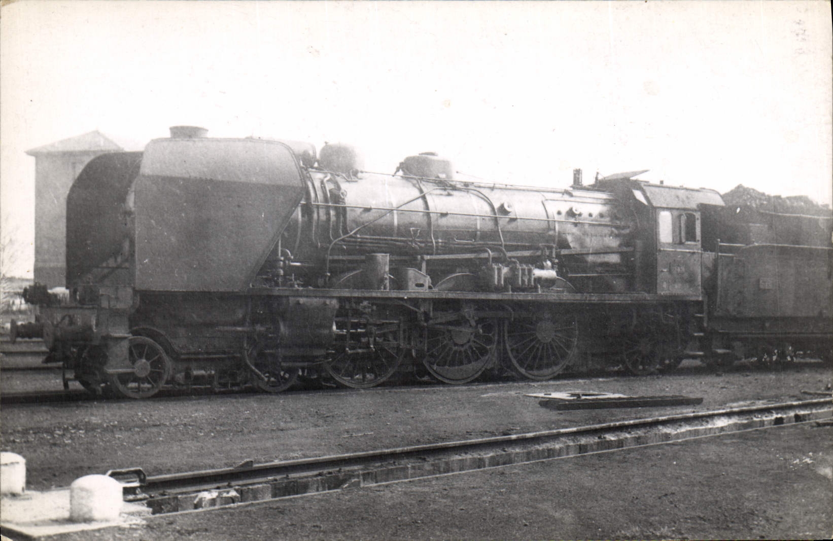 CARTE PHOTO Train Locomotive Belfort Essieu moteur a roues Leonard 1954