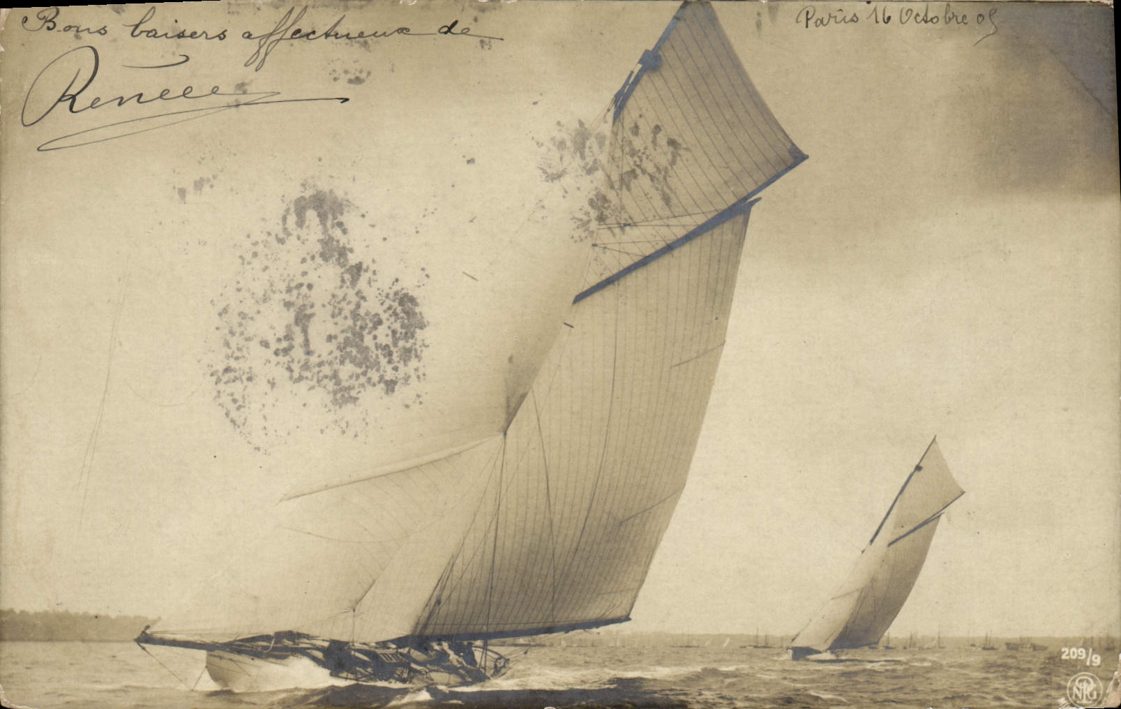 CARTE PHOTO Bateau Voilier 