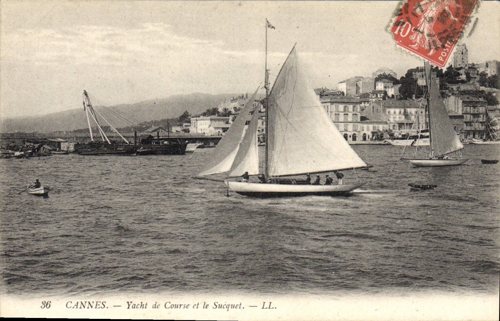 CPA Bateau Voilier Cannes Yacht de course et le Sucquet