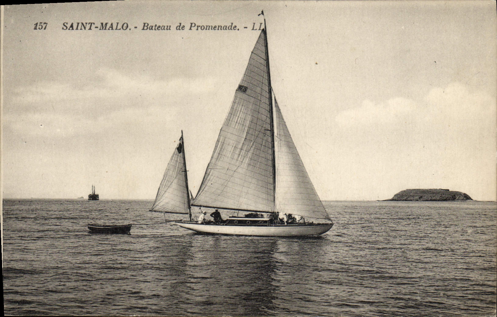 CPA Bateau Voilier Saint Malo Bateau de promenade