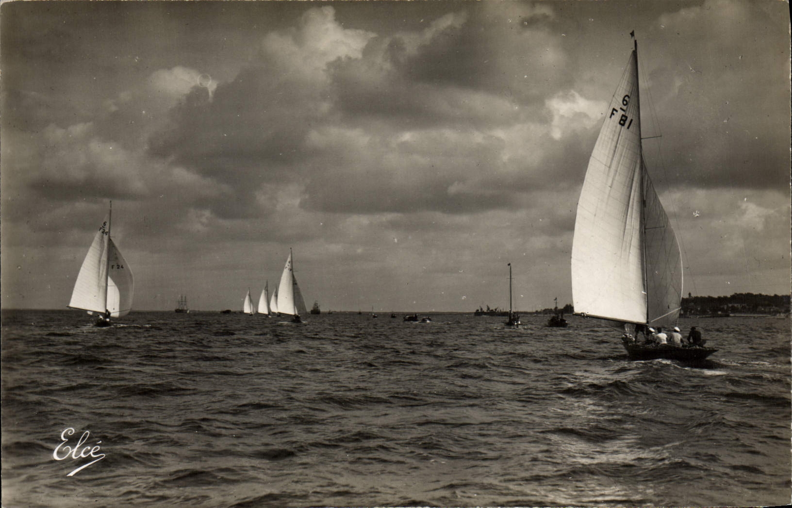 MODERN CARD Sailing Boat Basin of Arcachon Regattas on the basin