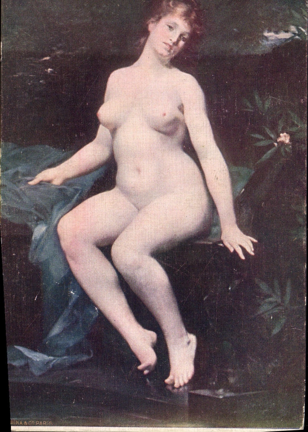 VINTAGE POSTCARD Woman Naked erotic Living room of Paris