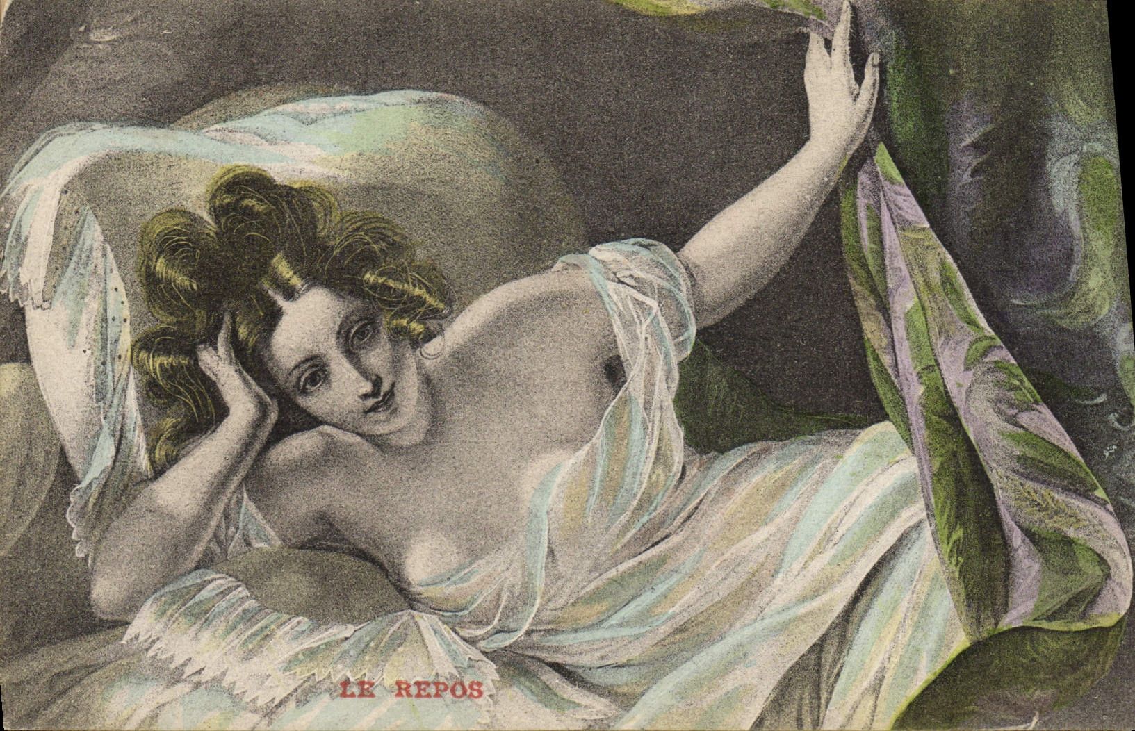 CPA Femme Nu erotique Le repos