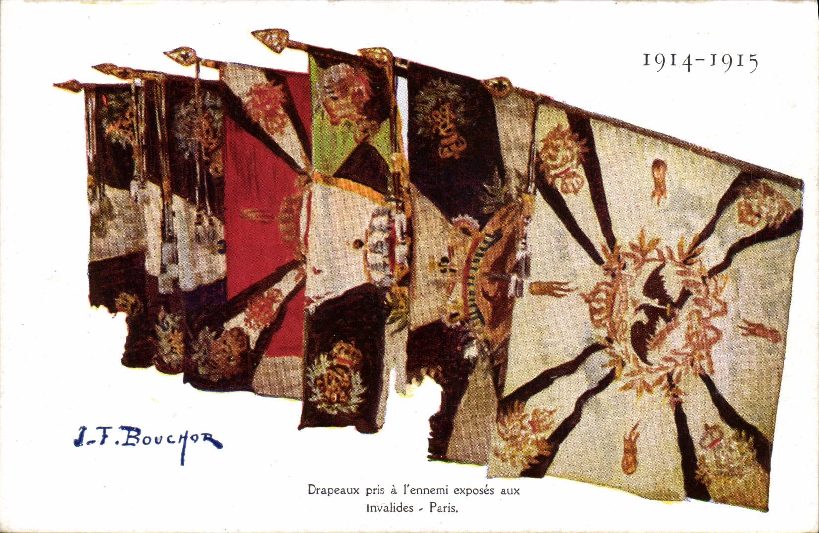 CPA Militaria Drapeaux pris a l'ennemi exposes aux Invalides Paris 