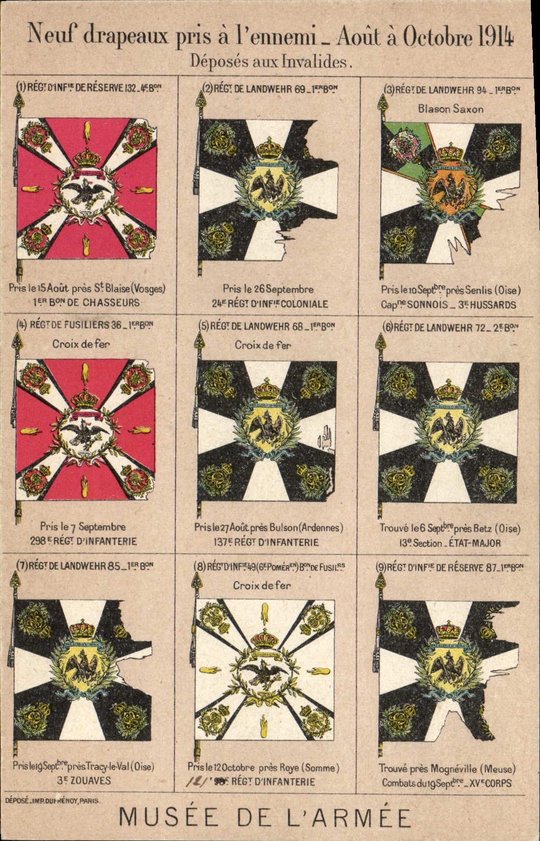 CPA Militaria Drapeaux allemands Paris Musee de l'armee