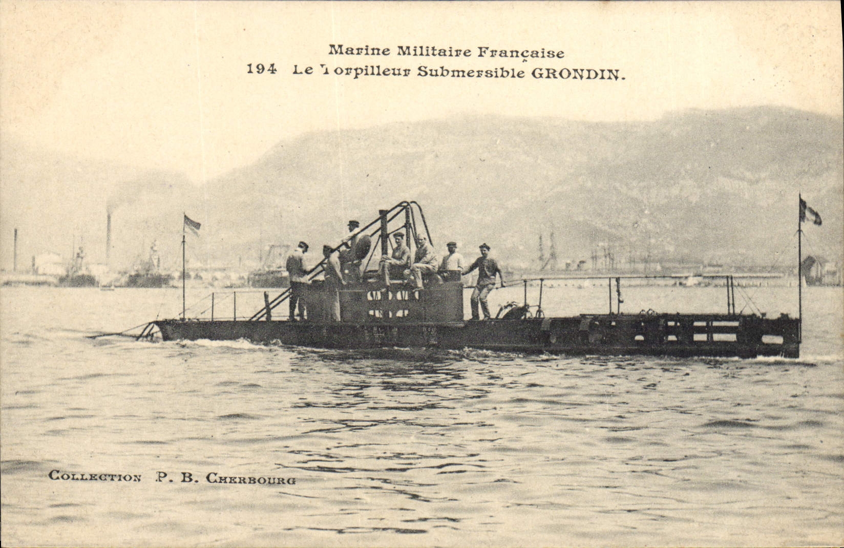CPA Bateau Sous marin Sous-marin Torpilleur submersible Grondin
