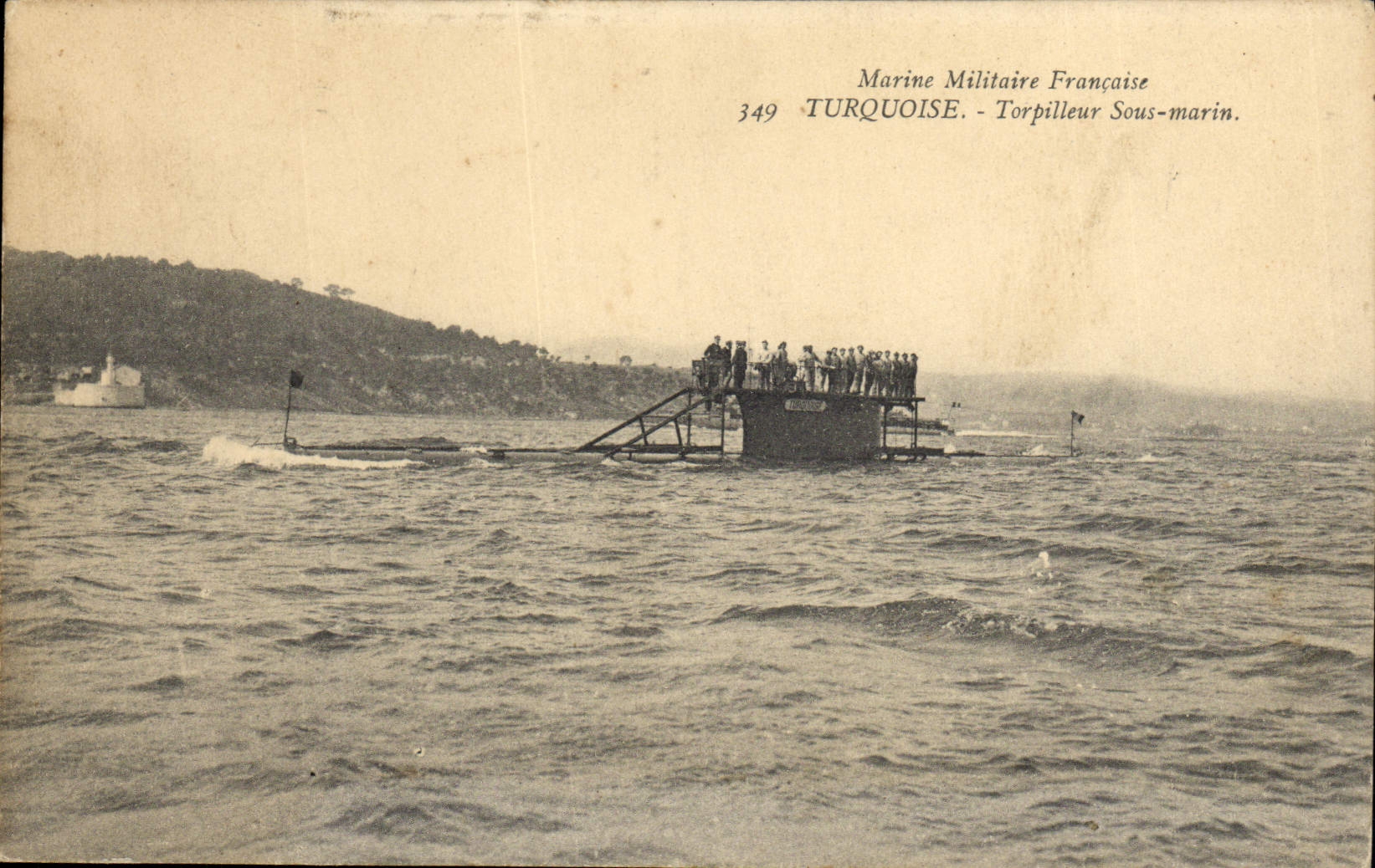 CPA Bateau Sous marin Sous-marin Turquoise