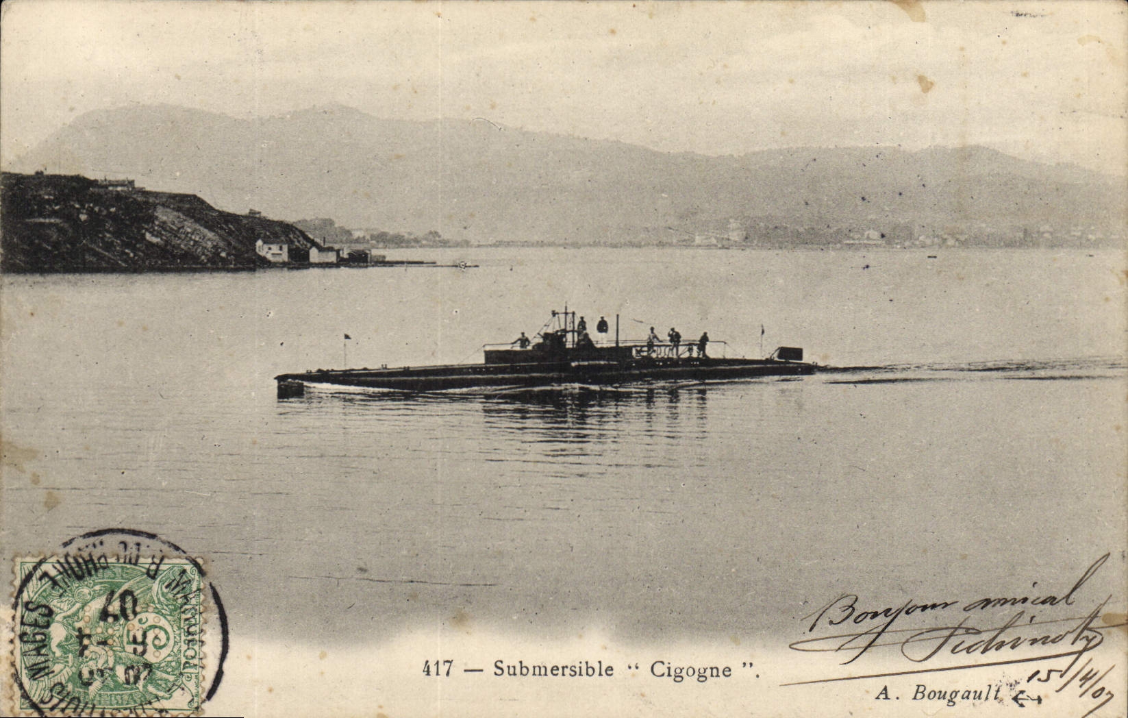 CPA Bateau Sous marin Sous-marin Submersible Cigogne