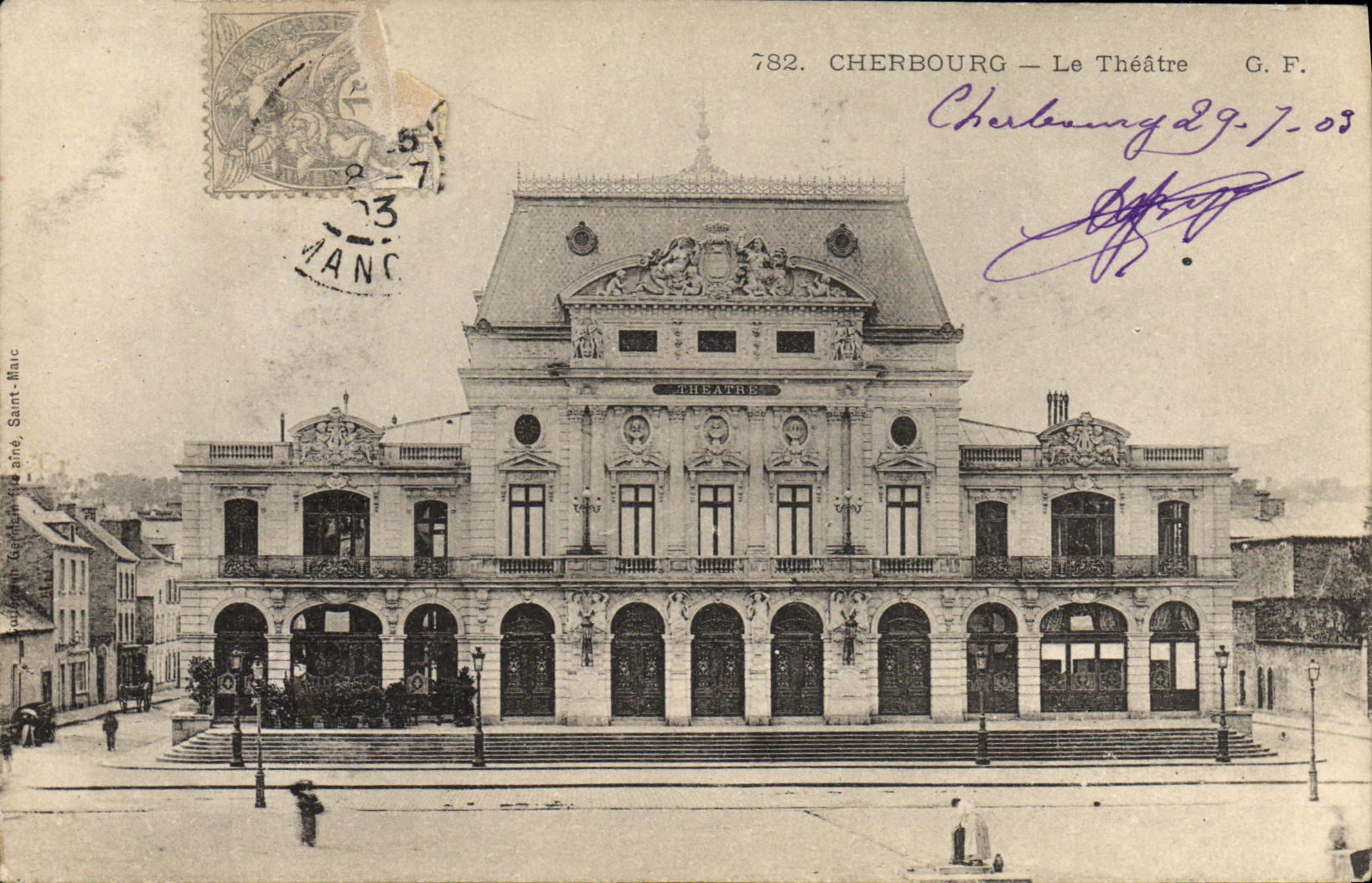 CPA Le Theatre Cherbourg