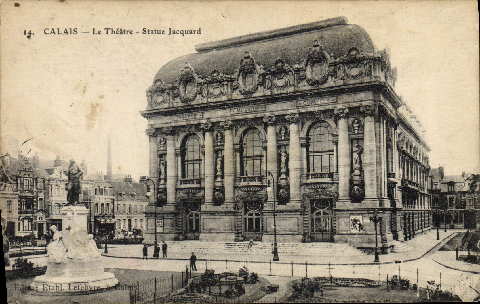 CPA Castres Le Theatre Statue Jacquard