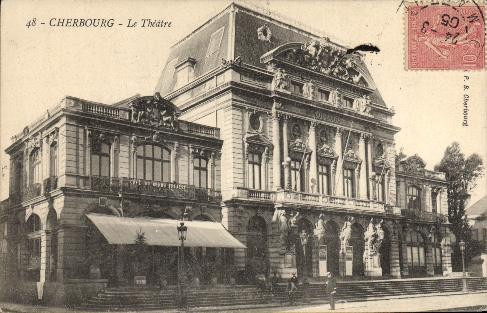CPA Le Theatre Cherbourg