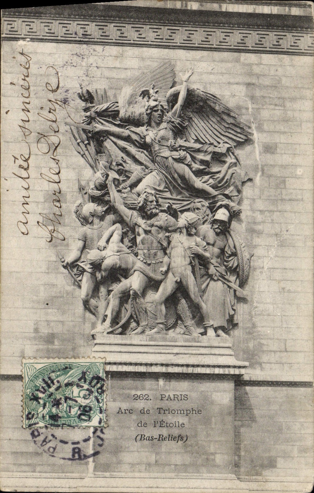 CPA Paris Arc de Triomphe de l'Etoile Bas reliefs