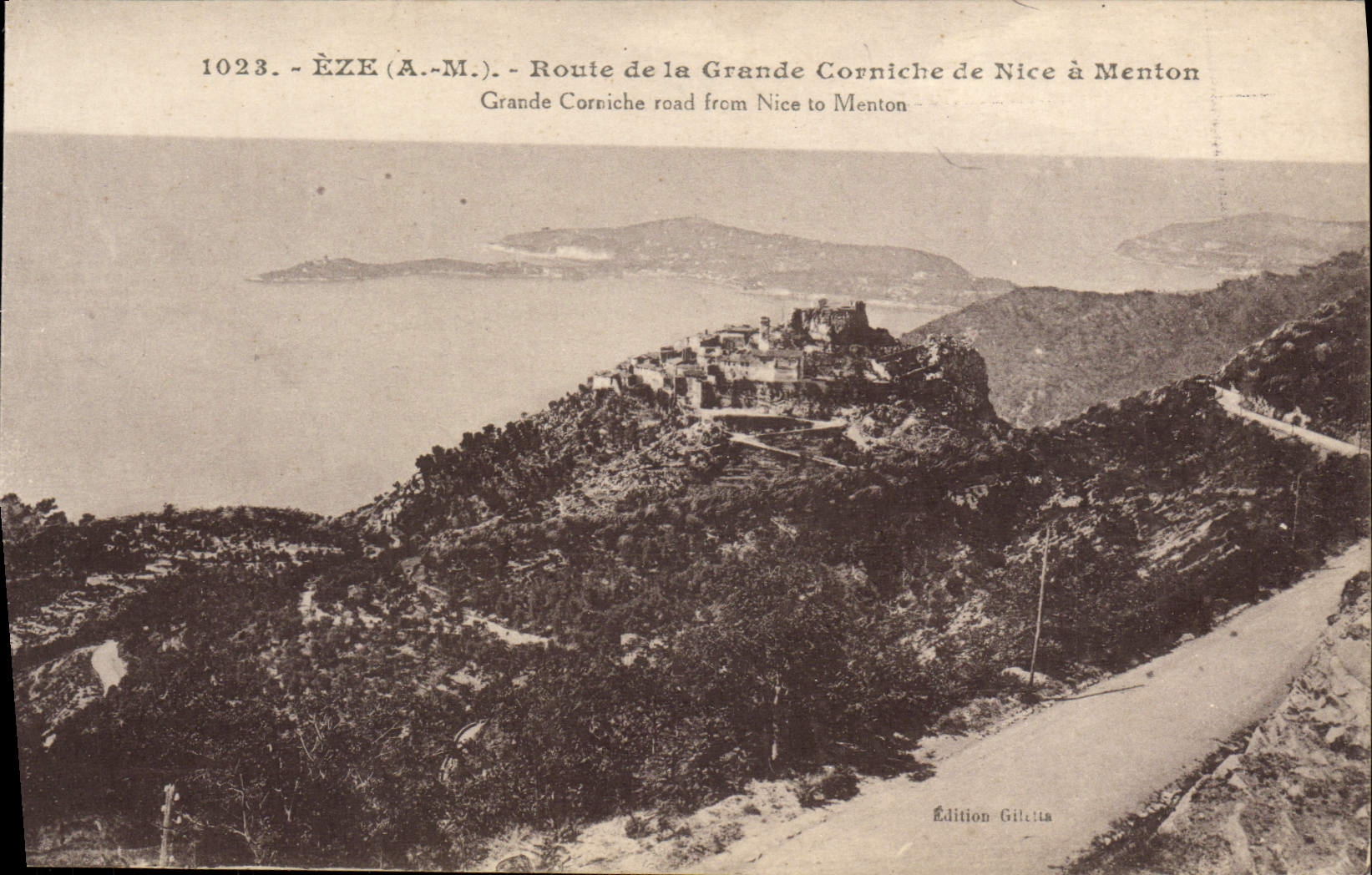 CPA Eze Route de la Grande Corniche de Nice a Menton