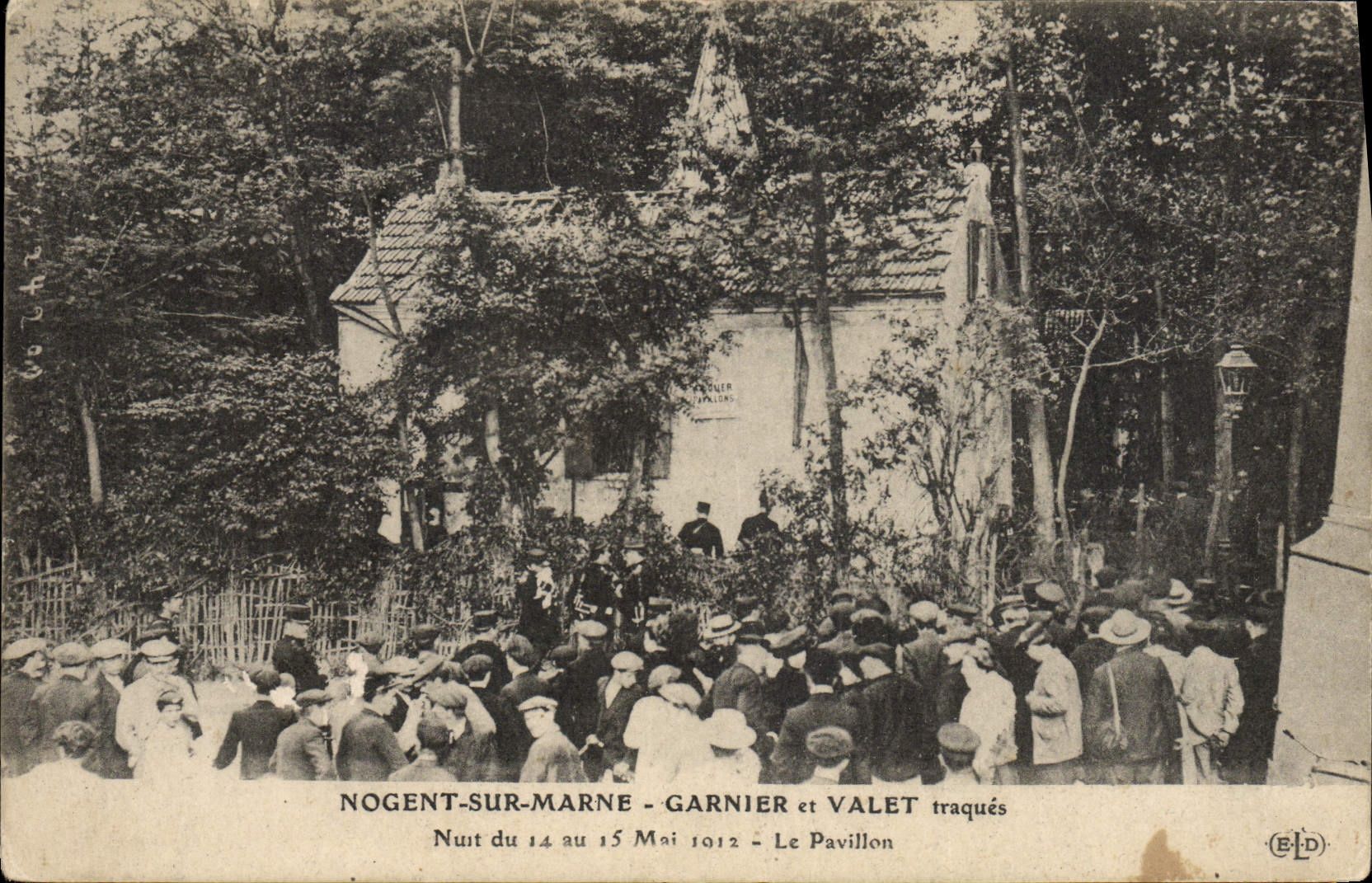 VINTAGE POSTCARD Nogent on the Marne Garnier and Valet Harms from May 14th to 15th 1912 the house