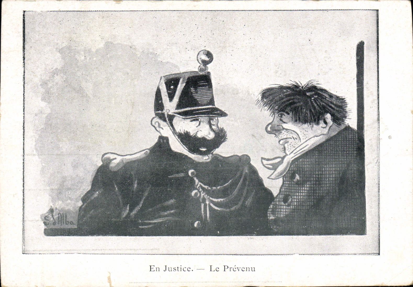 VINTAGE POSTCARD In justice the defendant