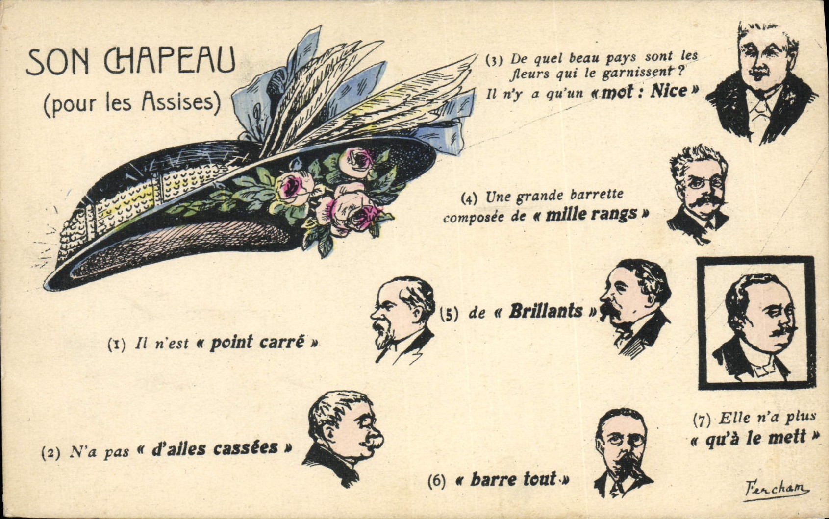 VINTAGE POSTCARD Hat for bases