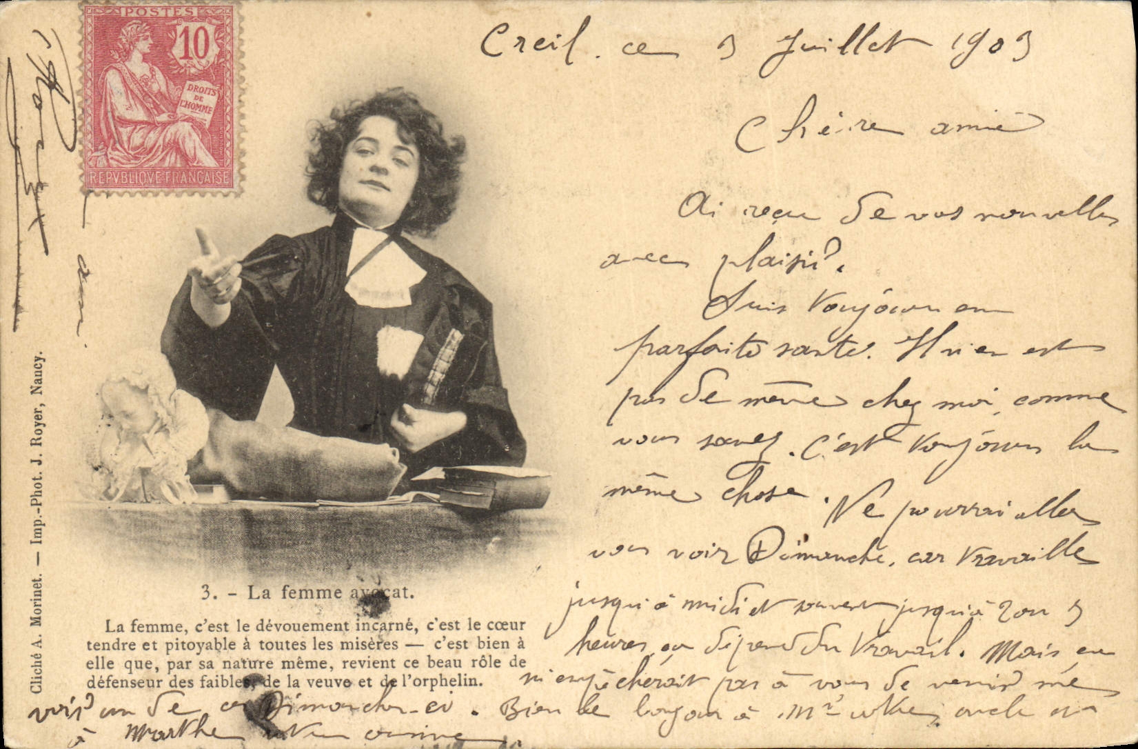 CPA La femme avocat