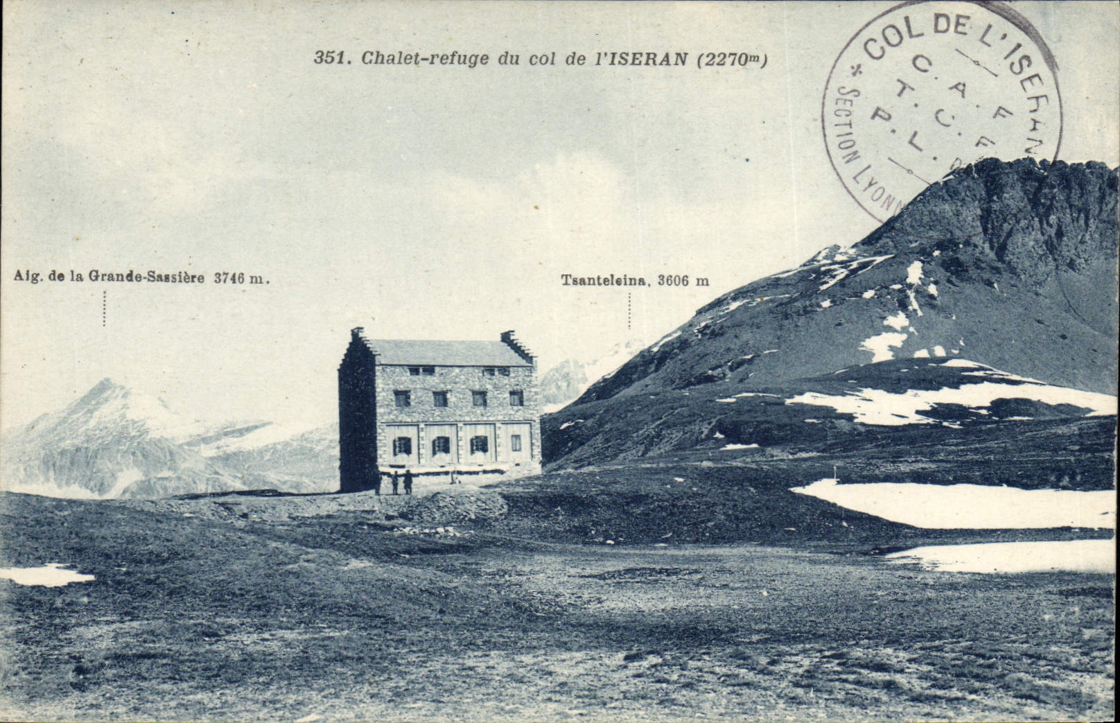VINTAGE POSTCARD Alpinisme Country cottage refuge of the collar of Iseran Switches Large Sassiere Tsanteleina