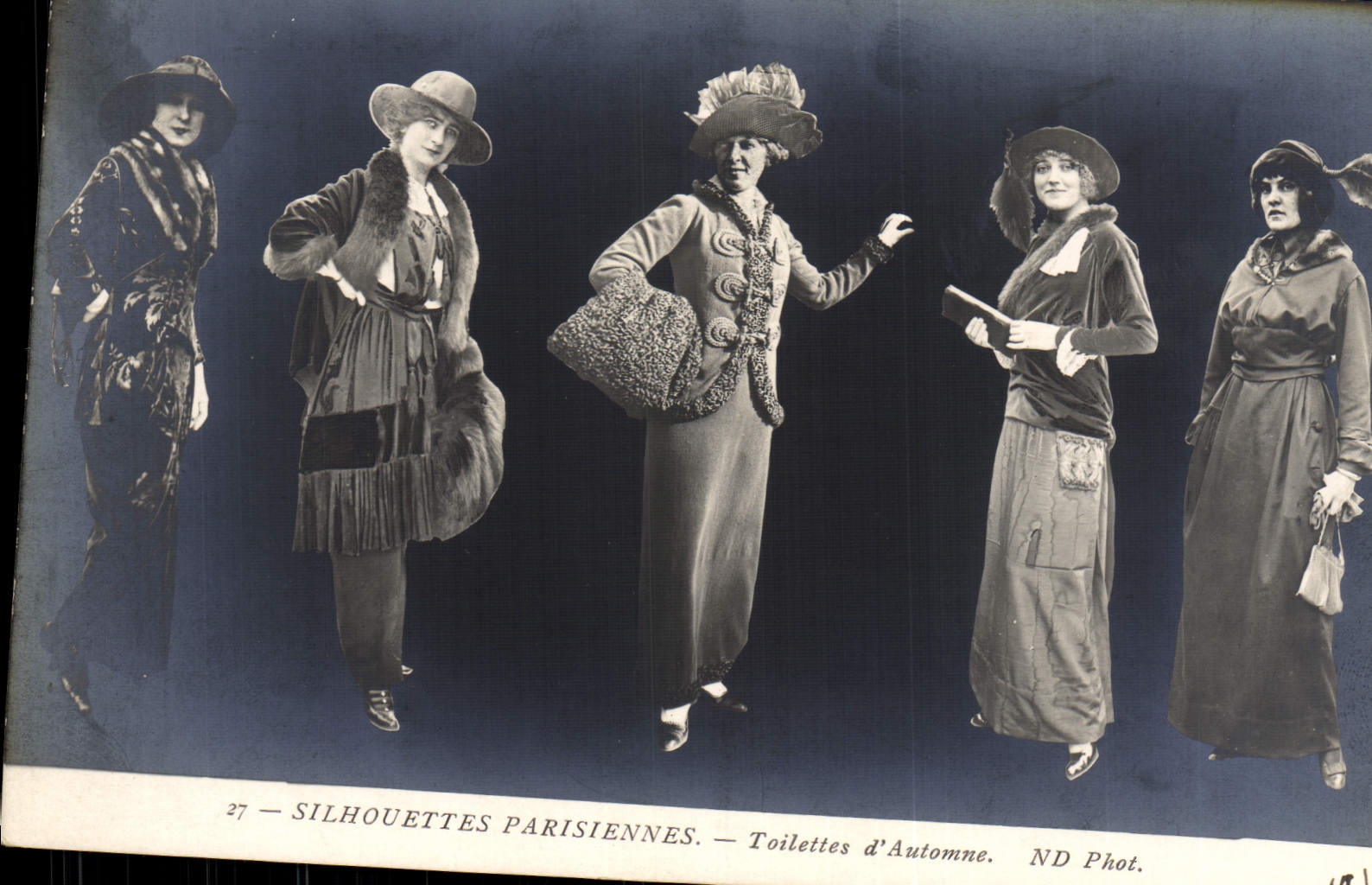 CPA Mode Coiffe Femme Silhouettes parisiennes Toilettes d'automne