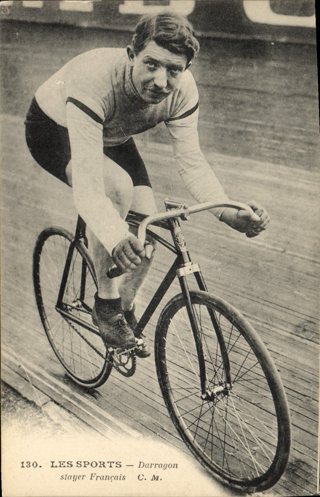 VINTAGE POSTCARD Velo Cycles Cycling Darragon French stayer